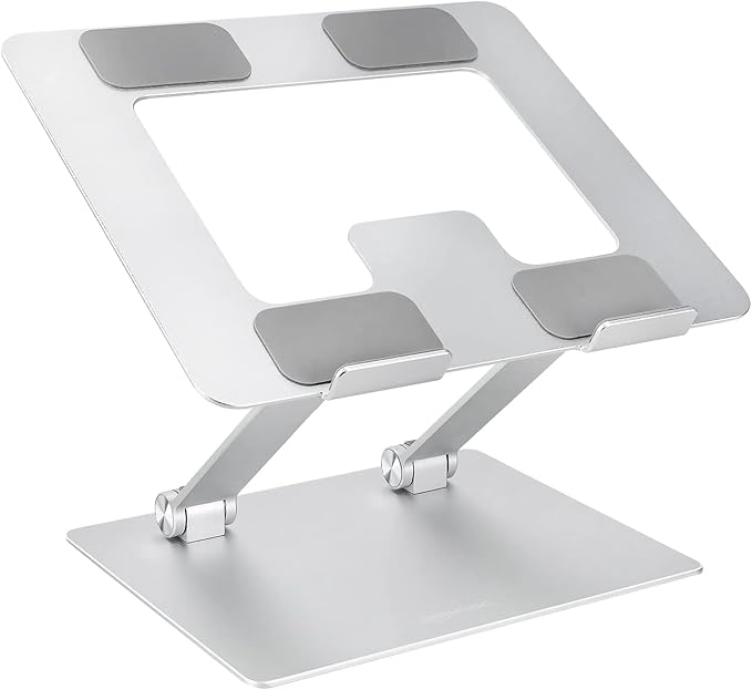 Amazon Basics Sturdy and Portable Ergonomic Laptop Stand for Desk
